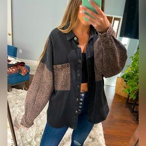 Vici black leopard shacket